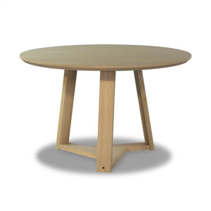 Modern Round Solid Wood Dining Table – Blonde Finish with Sleek Scandinavian Design