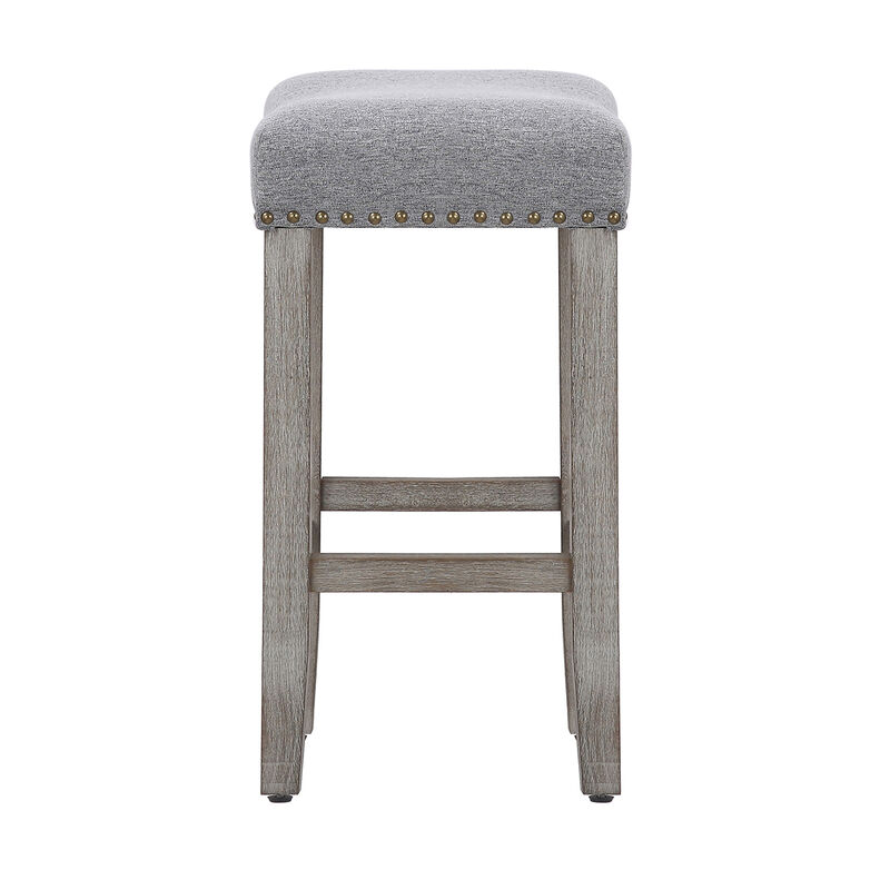 WestinTrends 24" Upholstered Saddle Seat Counter Stool (Set of 2)