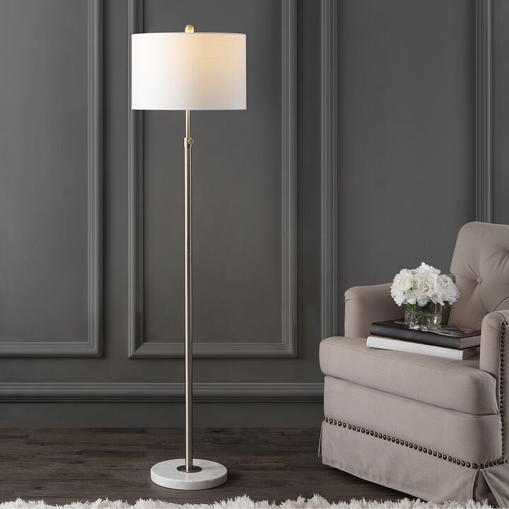 June Adjustable Metal/Marble LED Floor Lamp