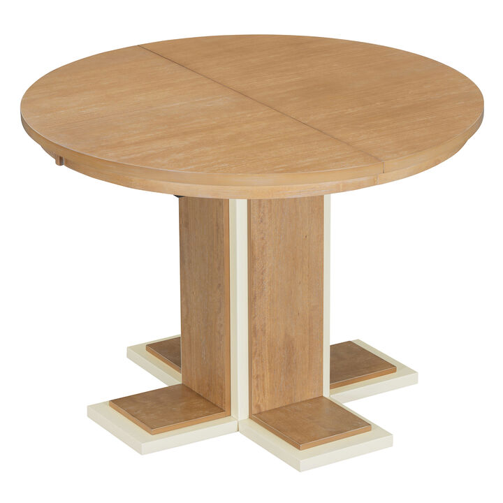 Merax Extendable Dining Table with a Middle Leaf