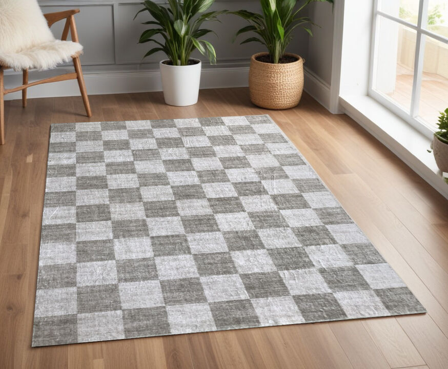 HomeRoots Checkered Area Rug