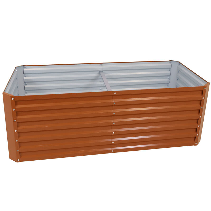 Sunnydaze Galvalume Steel Rectangle Raised Garden Bed - 71 in