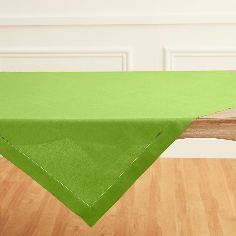 Solino Home Classic Hemstitch 100% Linen Table Throw &ndash; Handcrafted, Machine Washable, Perfect for Holiday and Everyday Dining
