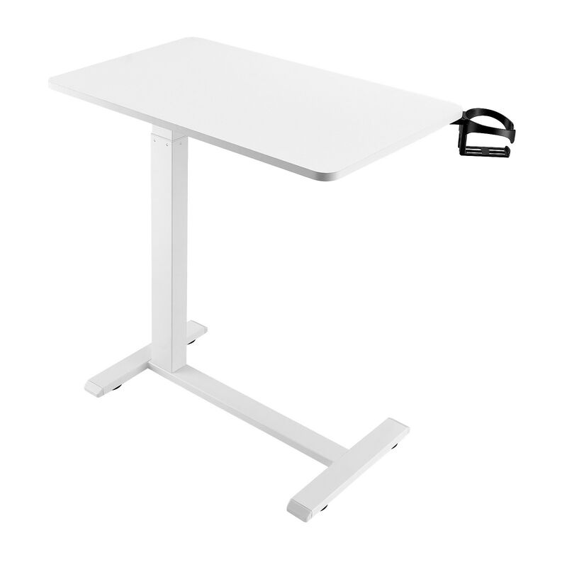 Rolling Mobile Desk with Hidden Wheels, Adjustable Height for Working On Laptop image number 0
