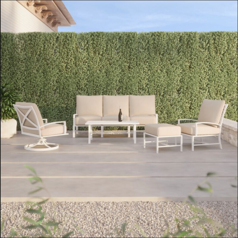 Bristol Swivel Dining Chair in Canvas Flax w/ Self Welt