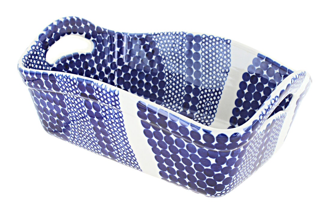 Blue Rose Polish Pottery Kalina Basket with Handles