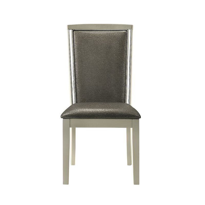 New Classic Furniture Lumina Wood Dining Chair in Silver (Set of 2)