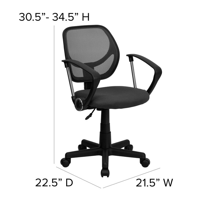 Neri Low Back   Mesh Swivel Task Office Chair with Arms image number 3