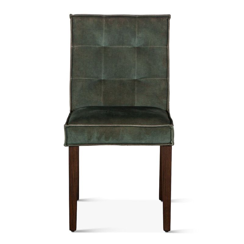 World Interiors Aven Dining Chair in Green Velvet with Dark Legs image number 4