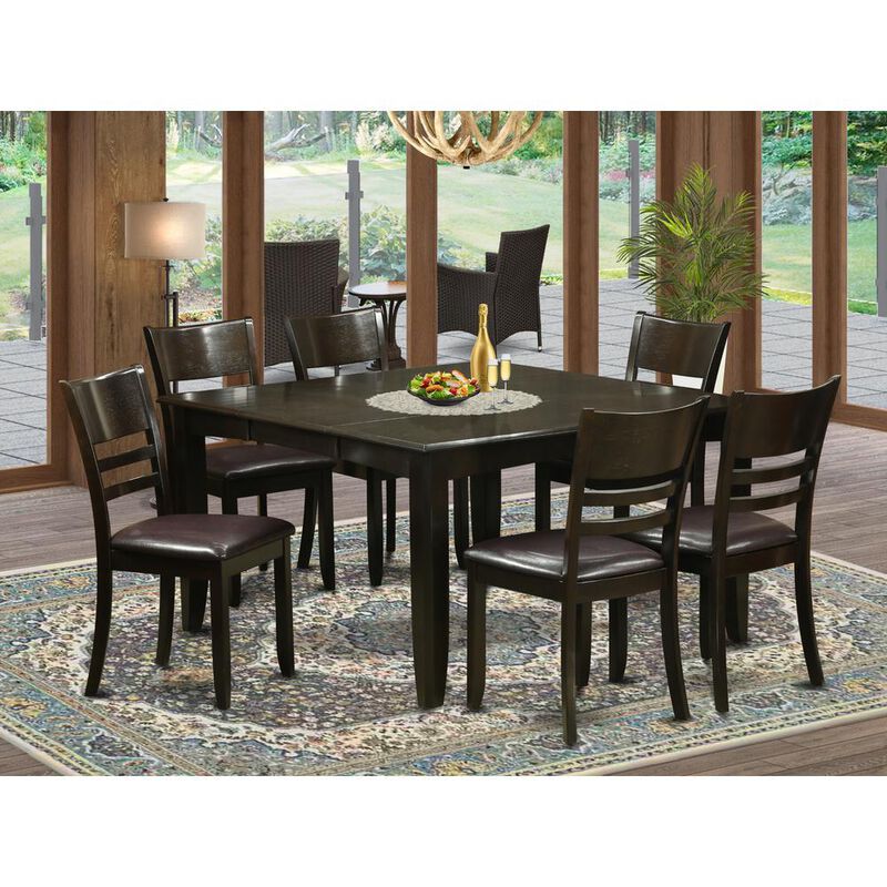 7 Pc Dining set-Dinette Table with Leaf and 6 Kitchen Chairs.