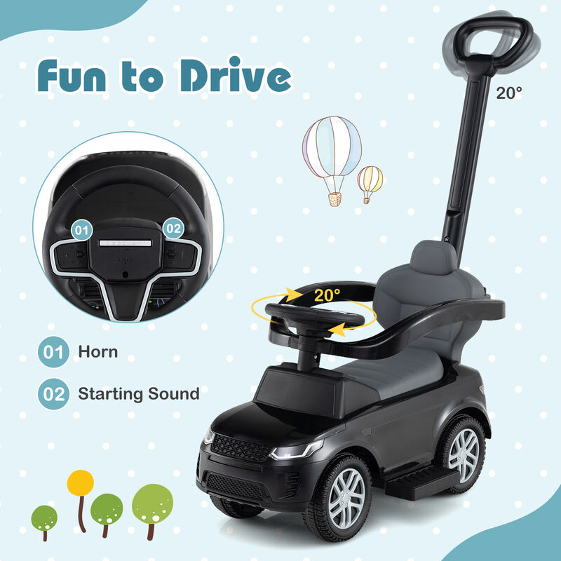 3 in 1 Baby Push Car with Safety Guardrail and Handle for Toddler Indoor Play image number 6