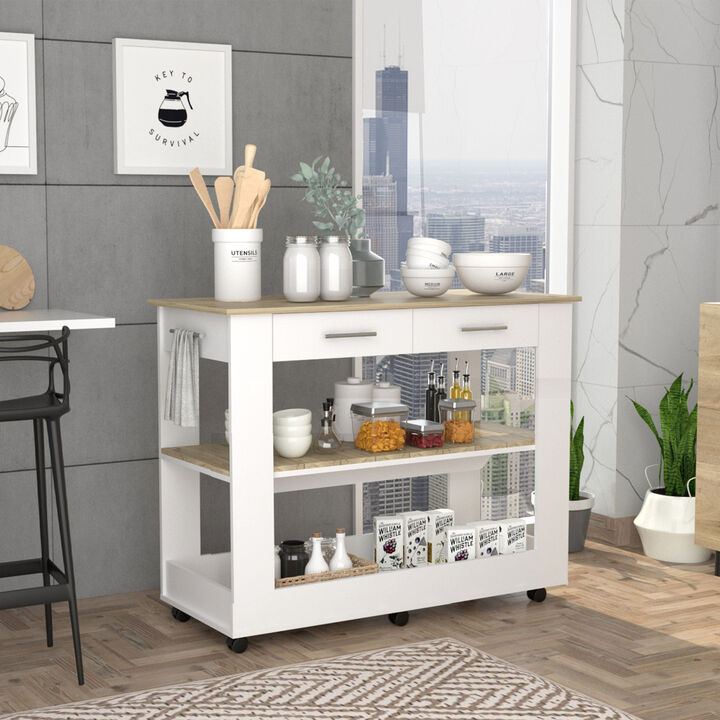 Streamdale Cala Kitchen Island 46'' with Casters and Drawers