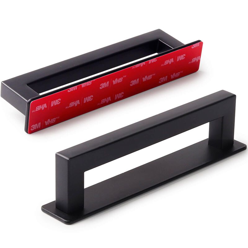 RVPEKUPE Adhesive Cabinet Handles Stick on Handle Self Stick Sliding Shower Door Handle 6"" Black 8-Pack