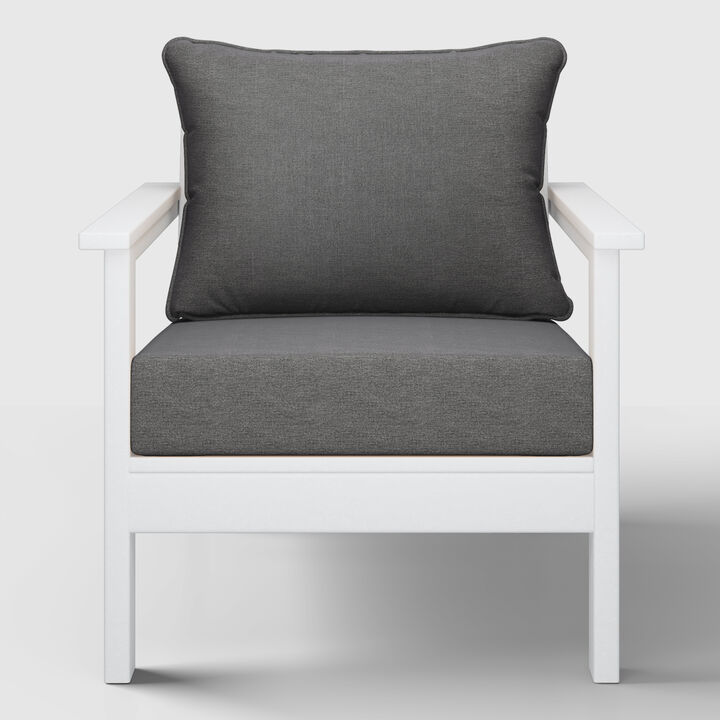 WestinTrends Outdoor Modern HDPE Patio Club Chair with Deep Seat Cushions