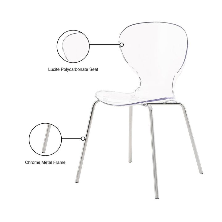 Meridian Furniture Clarion Chrome Metal Dining Chair, Set of 2