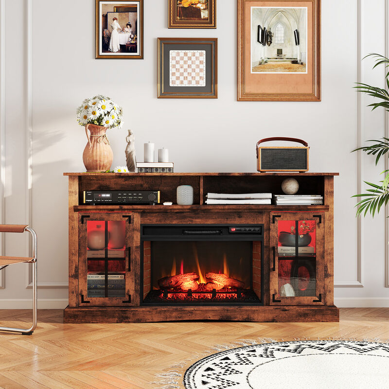 Electric Fireplace TV Stand with Remote Control and Thermostat for Living Room image number 1