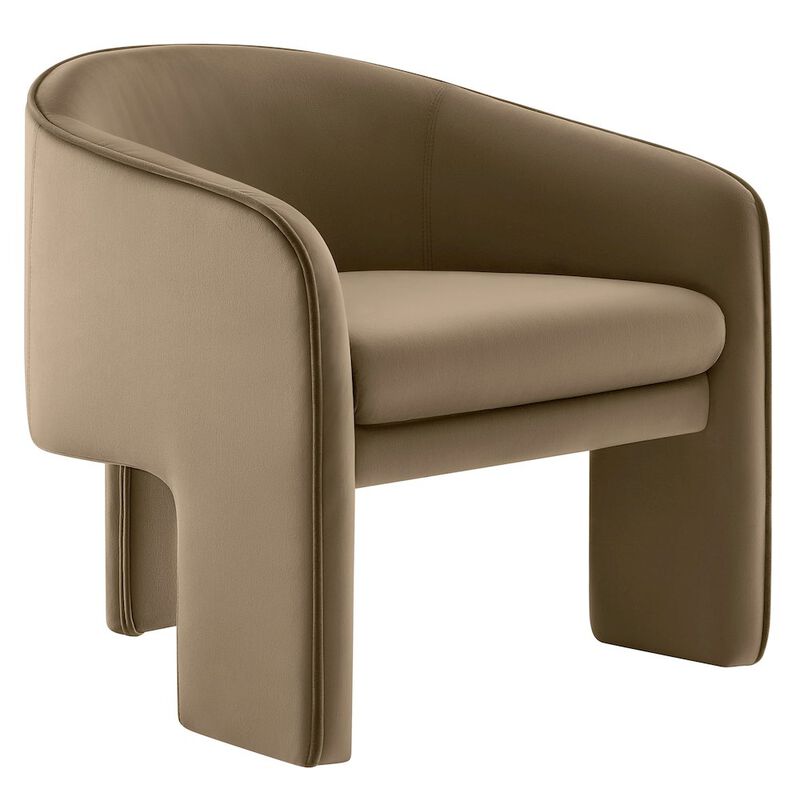 Greer Performance Velvet Upholstered Accent Armchair image number 0