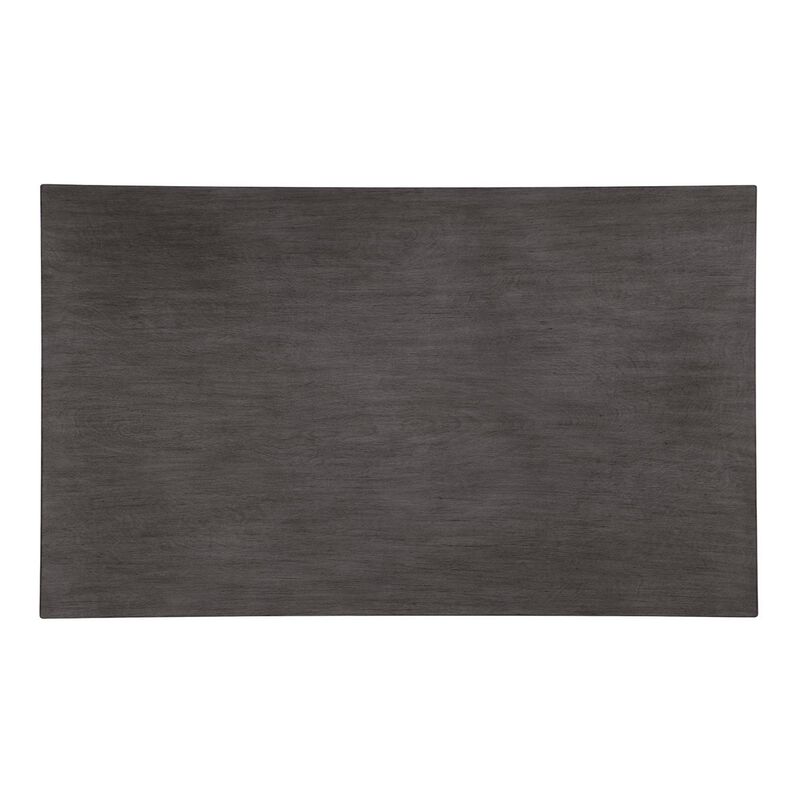 6 Piece Wooden Dining Table Set with Padded Chairs and Table, Gray - Benzara