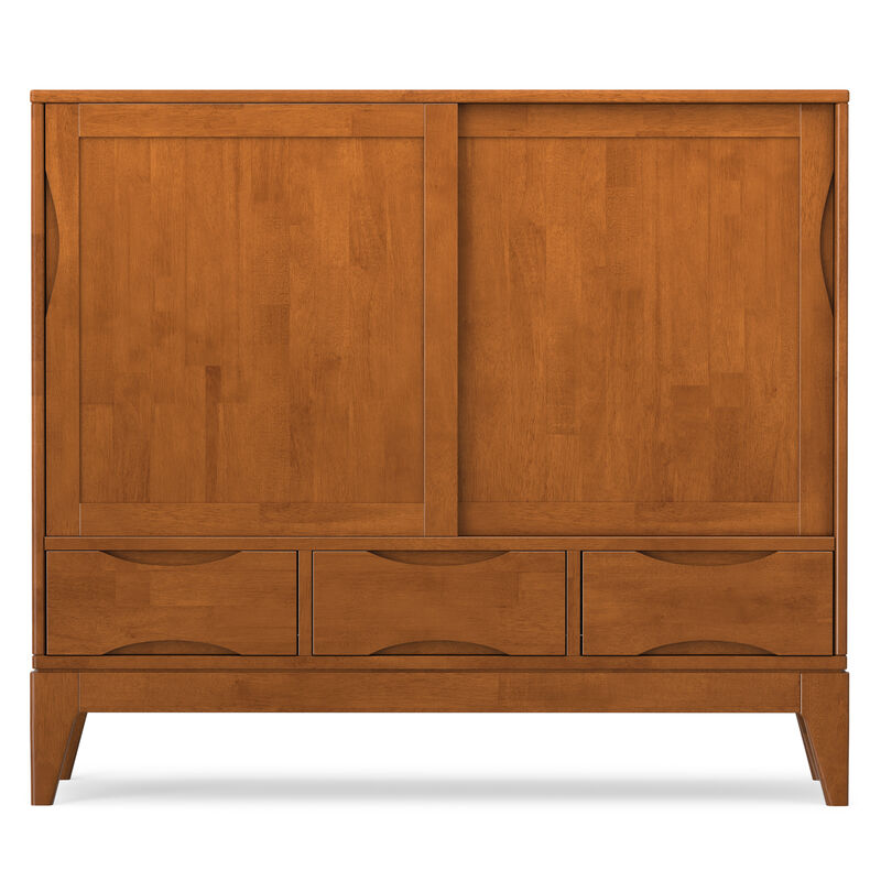 Harper 48 inch Wide Solid Hardwood Mid-Century Modern Medium Storage Cabinet in Teak Brown image number 3