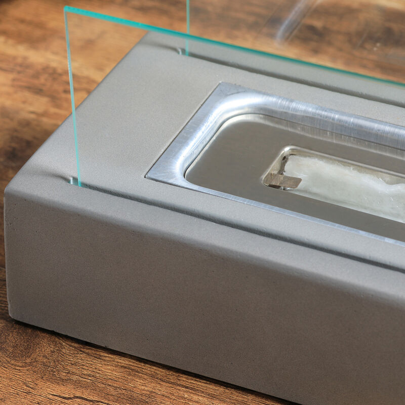 Streamdale 13" Concrete Tabletop Fireplace - Indoor/Outdoor, Light Grey