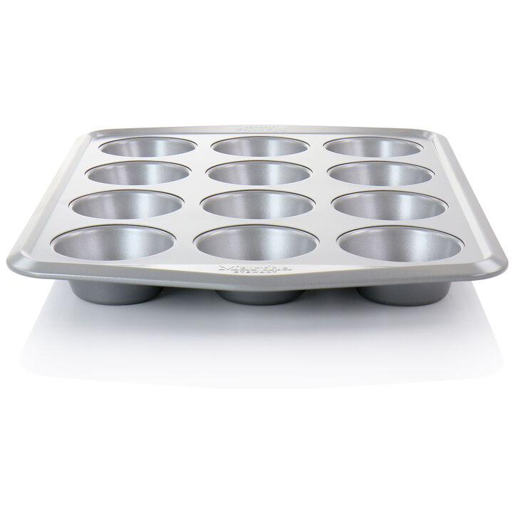 Martha Stewart 12 Cup Nonstick Carbon Steel Muffin Pan in Gray