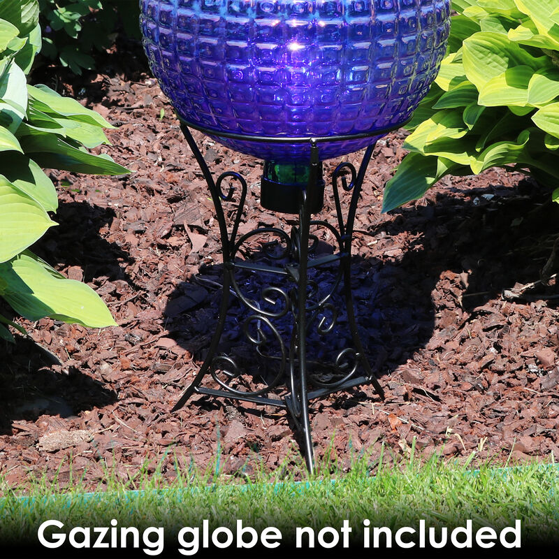Sunnydaze Decorative Scroll Steel Outdoor Gazing Globe Stand - Black image number 2