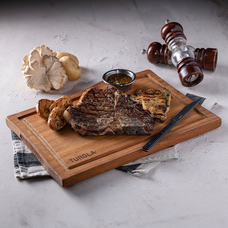 Wood 12" x 9" Rectangular Brown Wood Serving