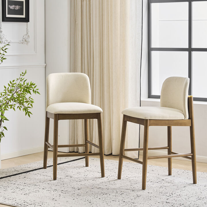 Christopher Knight Home Iven Modern Rubberwood Upholstered Counter Stools (Set of 2)