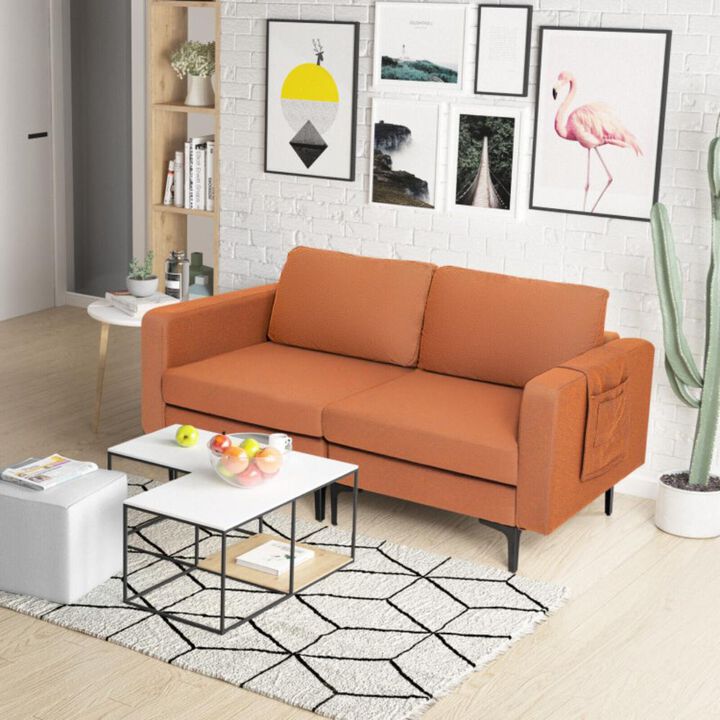 Hivvago Modern Loveseat Sofa Couch with Side Storage Pocket