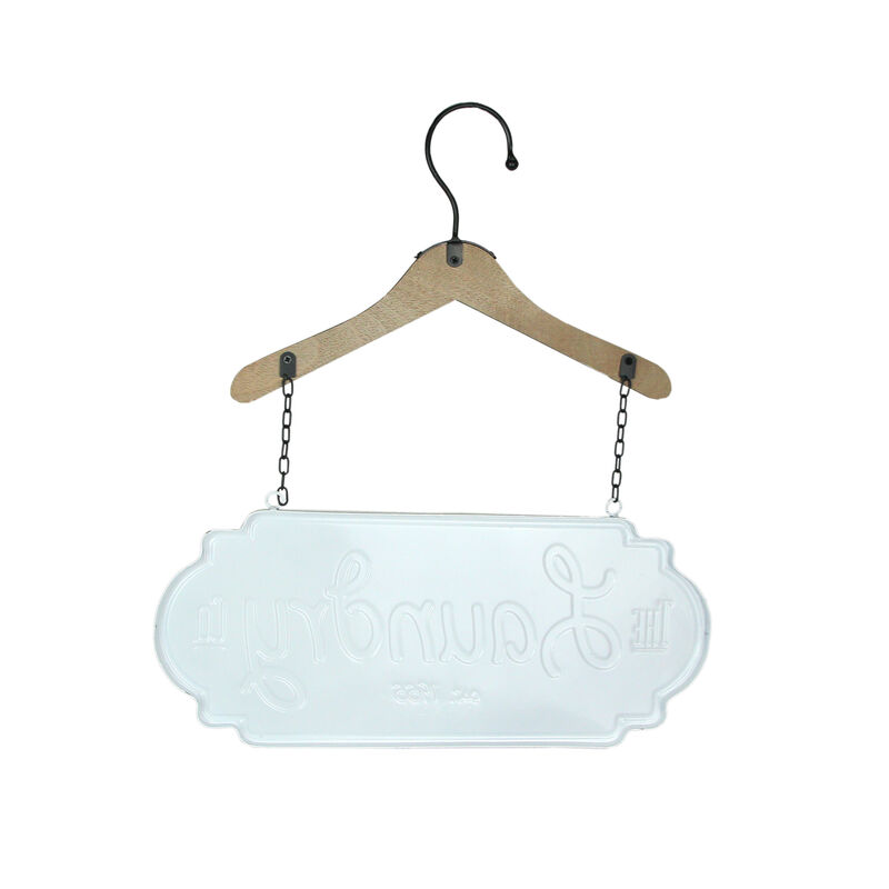The Laundry Co. Vintage Look Hand Painted Metal and Wood Sign Wall Hanging image number 2
