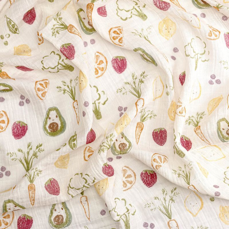 Clementine Cotton Muslin Swaddle Blanket Set (Veggies, Set of 3) image number 1