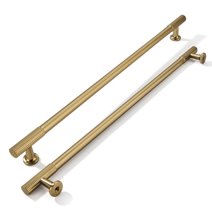khtumeware 12 Inch Hole Center 2 Pack Champagne Bronze Heavy Duty Solid Satin Brass Cabinet Pulls, Kitchen Drawer Handles, for D