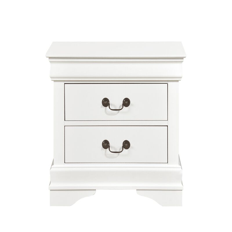 Full Size Bedroom Set, White Finish, 2-Piece Set with Bed and Nightstand image number 4