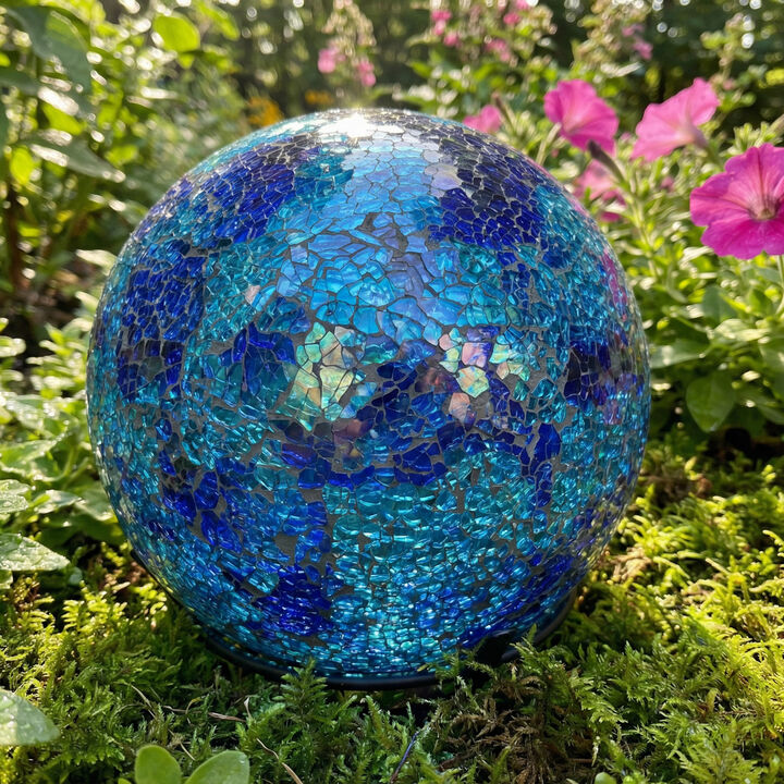 Sunnydaze 10" Mosaic Glass Gazing Ball for Garden, Globe for Outdoor Decor