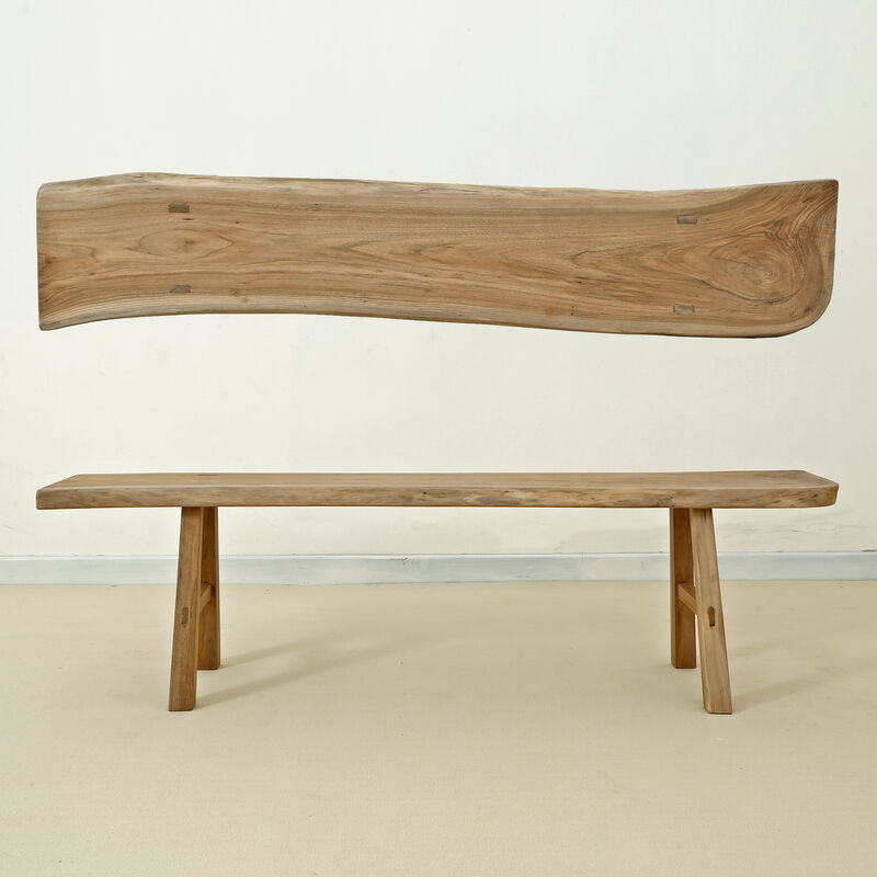 Solid Walnut Entryway Bench in Natural Wood image number 4