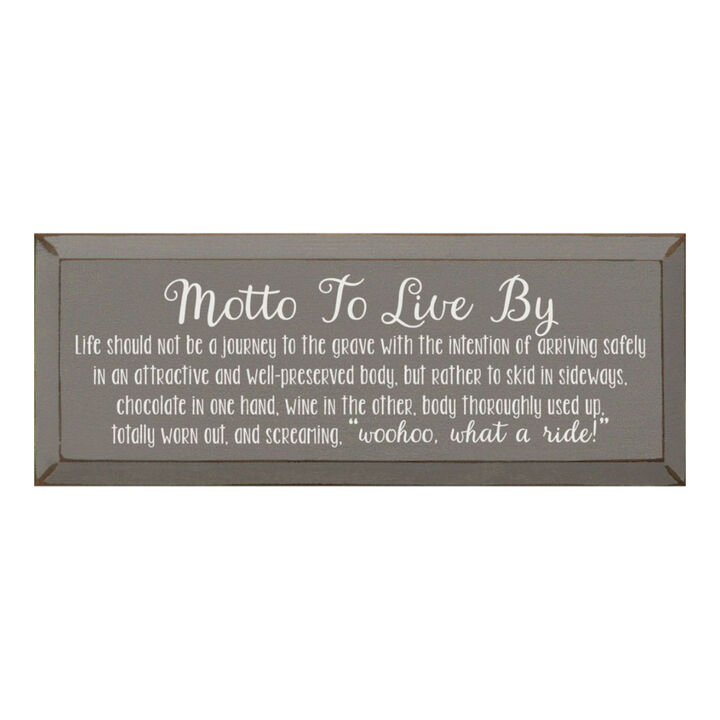 Rustic Wooden Sign Motto to Live By Chocolate and Wine Kitchen Decor