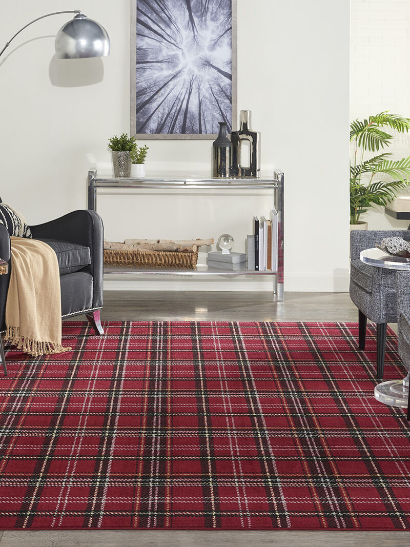 Grafix GRF03 Red 7' x 10' Rug