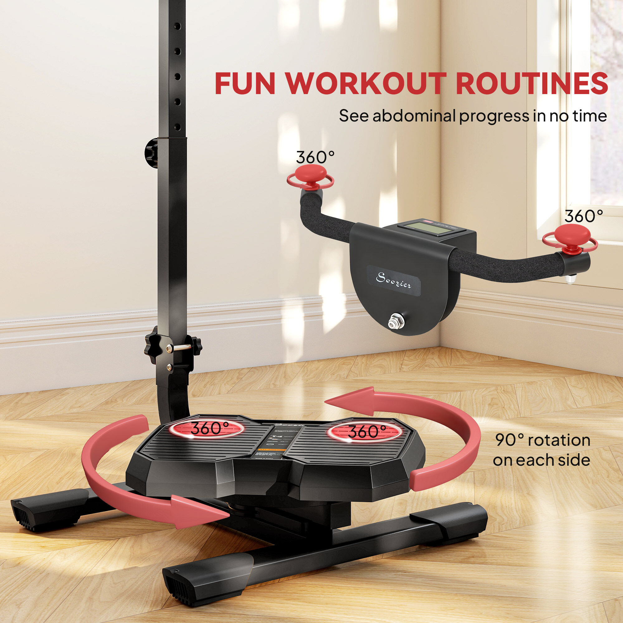 Hivvago Foldable Ab Twister Board with LCD for Waist and Core Workout