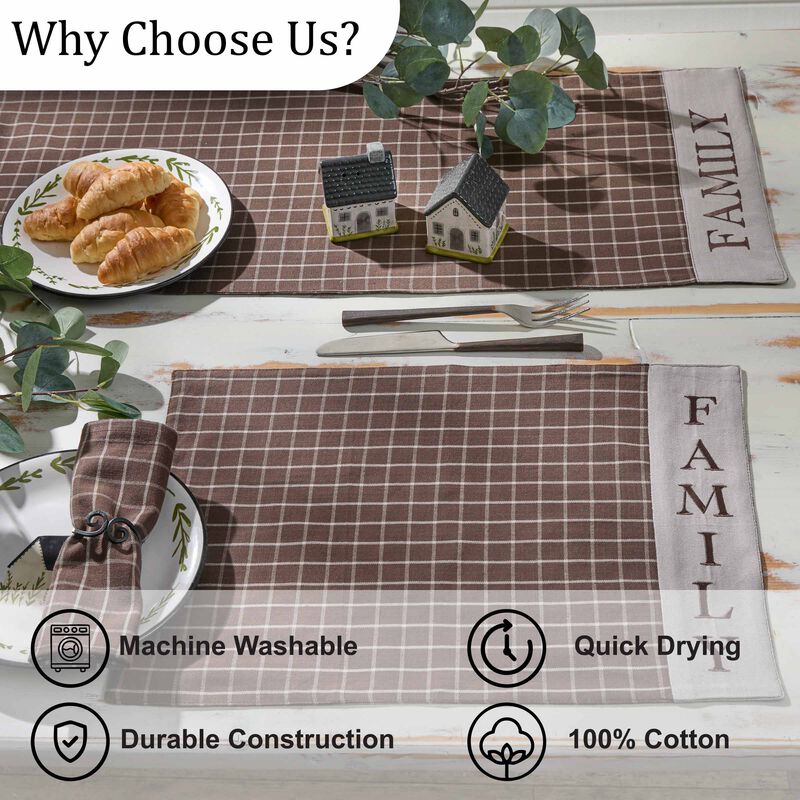 Park Designs Family Brown Plaid Table Runner 13" x 36" image number 4