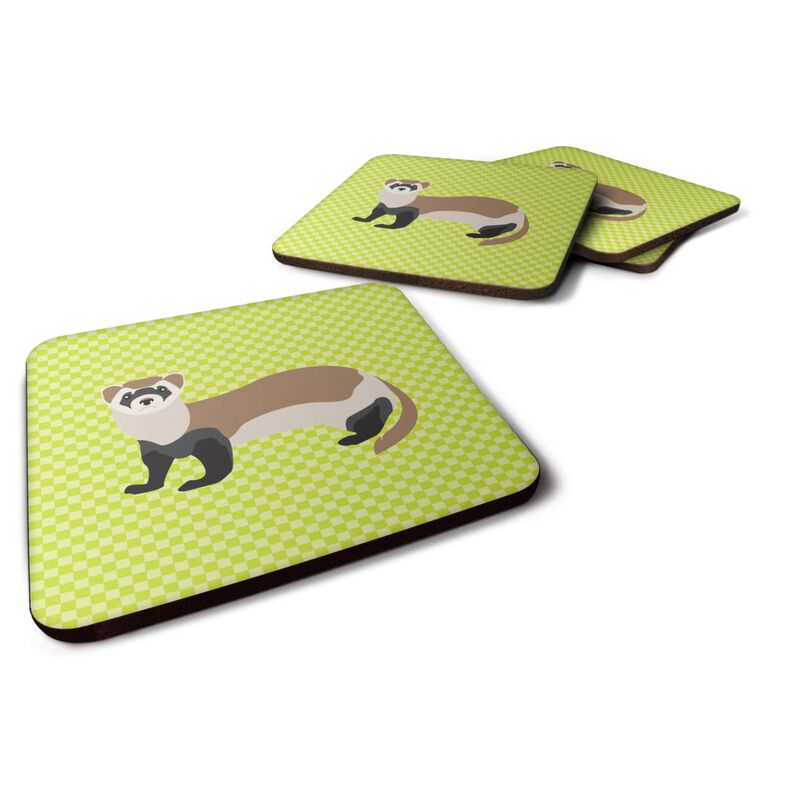 Caroline's Treasures Ferret Green Decorative coasters, 3.5, Multicolor