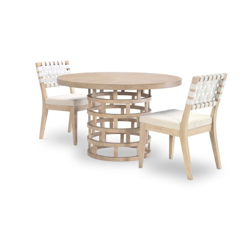 Legacy Classic Woven Strap Back Side Chair with Upholstered Seat - 19 Seat Height - KD Design