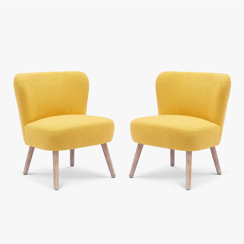 WestinTrends 25" Wide Upholstered Boucle Accent Chairs Set of Two image number 0