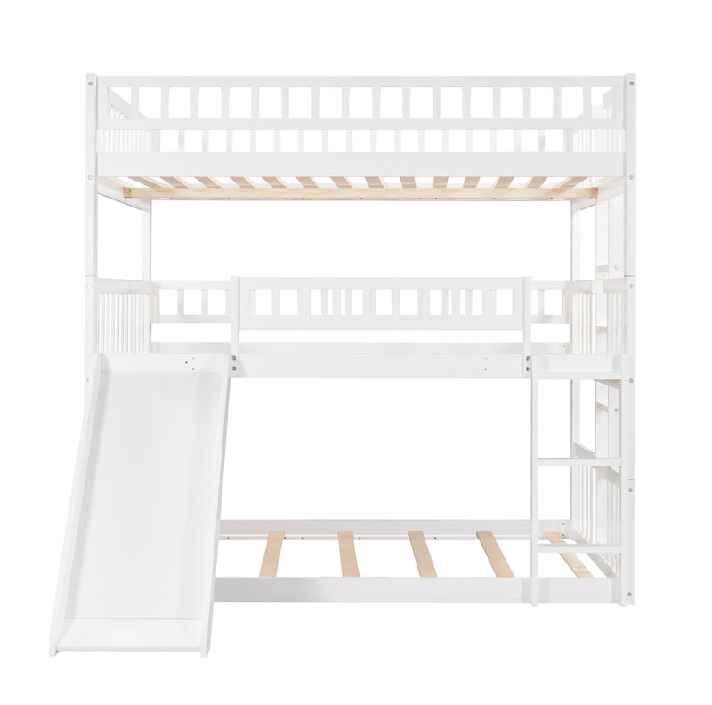 Merax Triple Bunk Bed with Guardrails