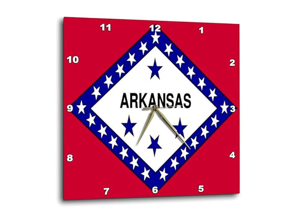 Flag State Arkansas Wall Clock 10 Inch Home Decor