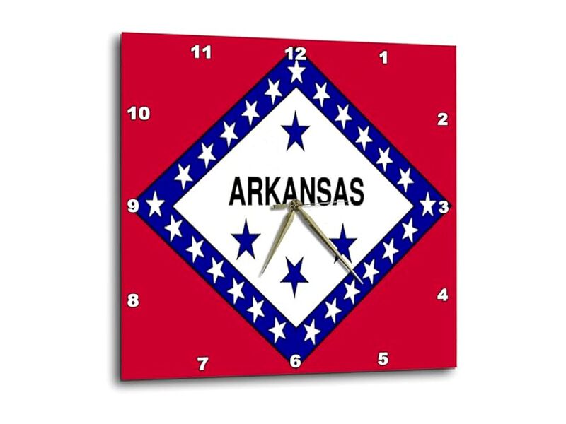 Flag State Arkansas Wall Clock 10 Inch Home Decor image number 0