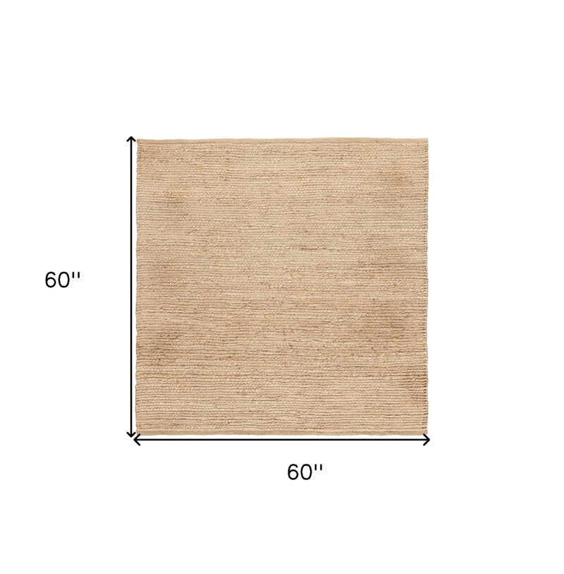 HomeRoots Jute Hand Woven Square Rug image number 2