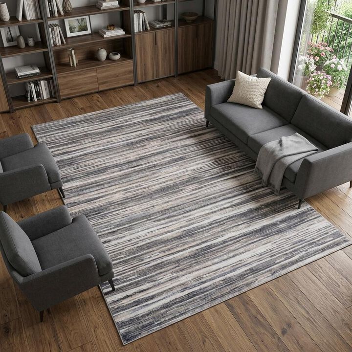 HomeRoots Abstract Distressed Area Rug