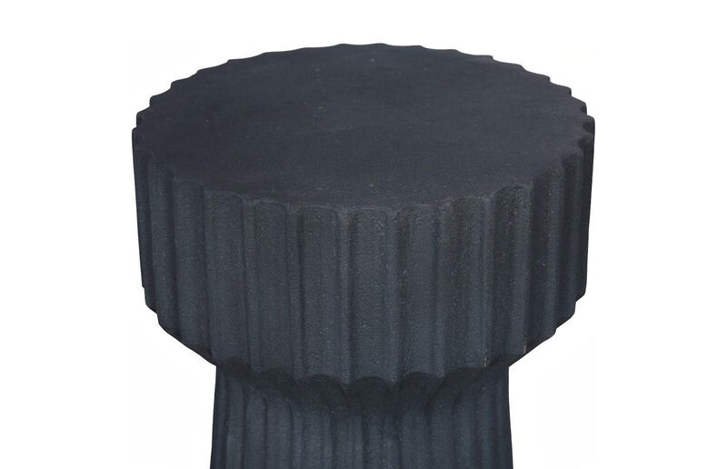 Vetra Charcoal Stone Side Table