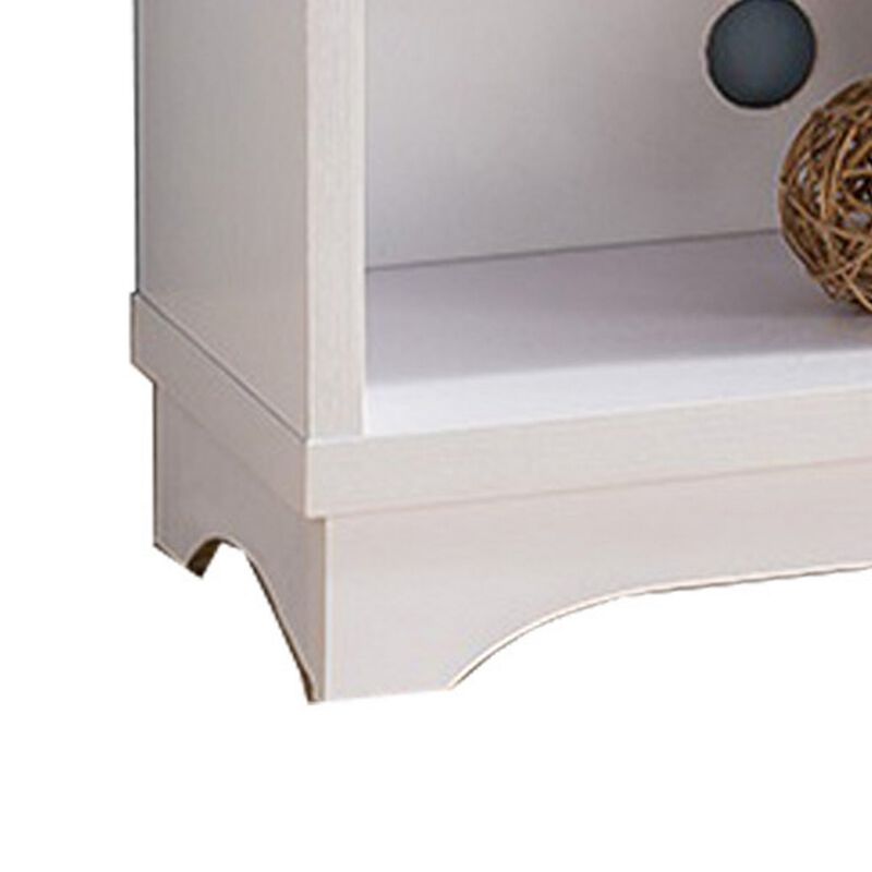 Wooden Shoe Cabinet With Two Drawers, White And Brown-Benzara