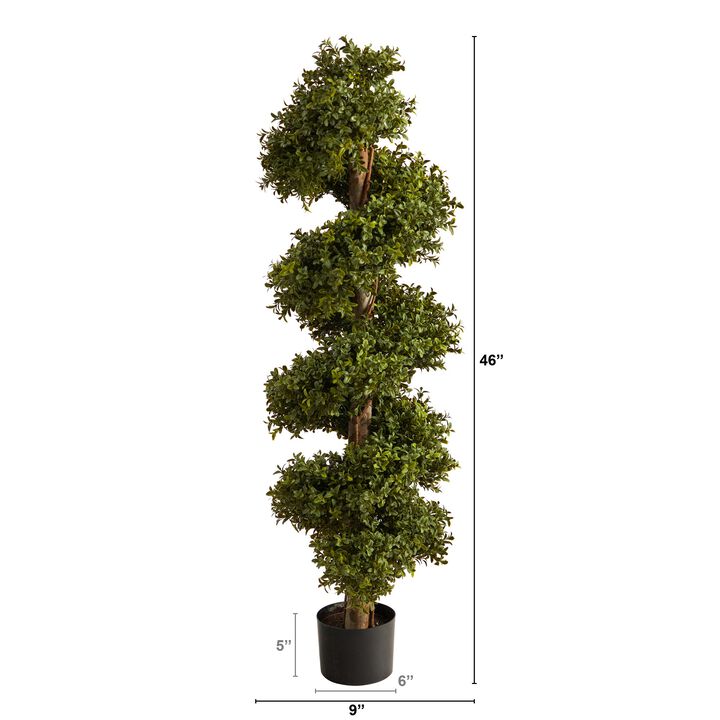 Hivvago 46 Inches Boxwood Spiral Topiary Artificial Tree